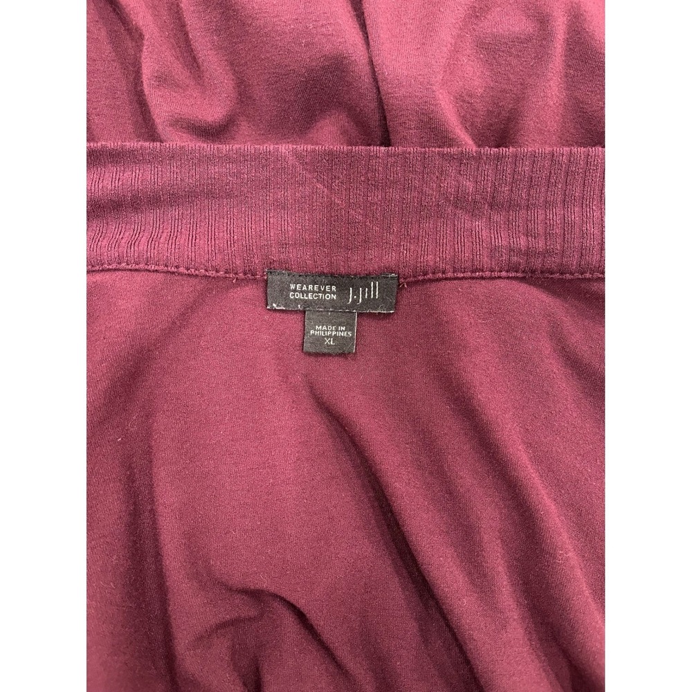 J. Jill Wearever Collection Burgundy Plum Open Front Cardigan XL Rayon Blend - Picture 5 of 6